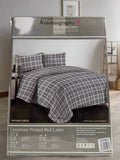 Navy Check Print Luxury Microfibre King Complete Duvet Cover Set