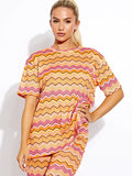 Orange Woven Zig Zag Oversized Top & Wide Leg Trouser Co-ord