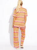 Orange Woven Zig Zag Oversized Top & Wide Leg Trouser Co-ord
