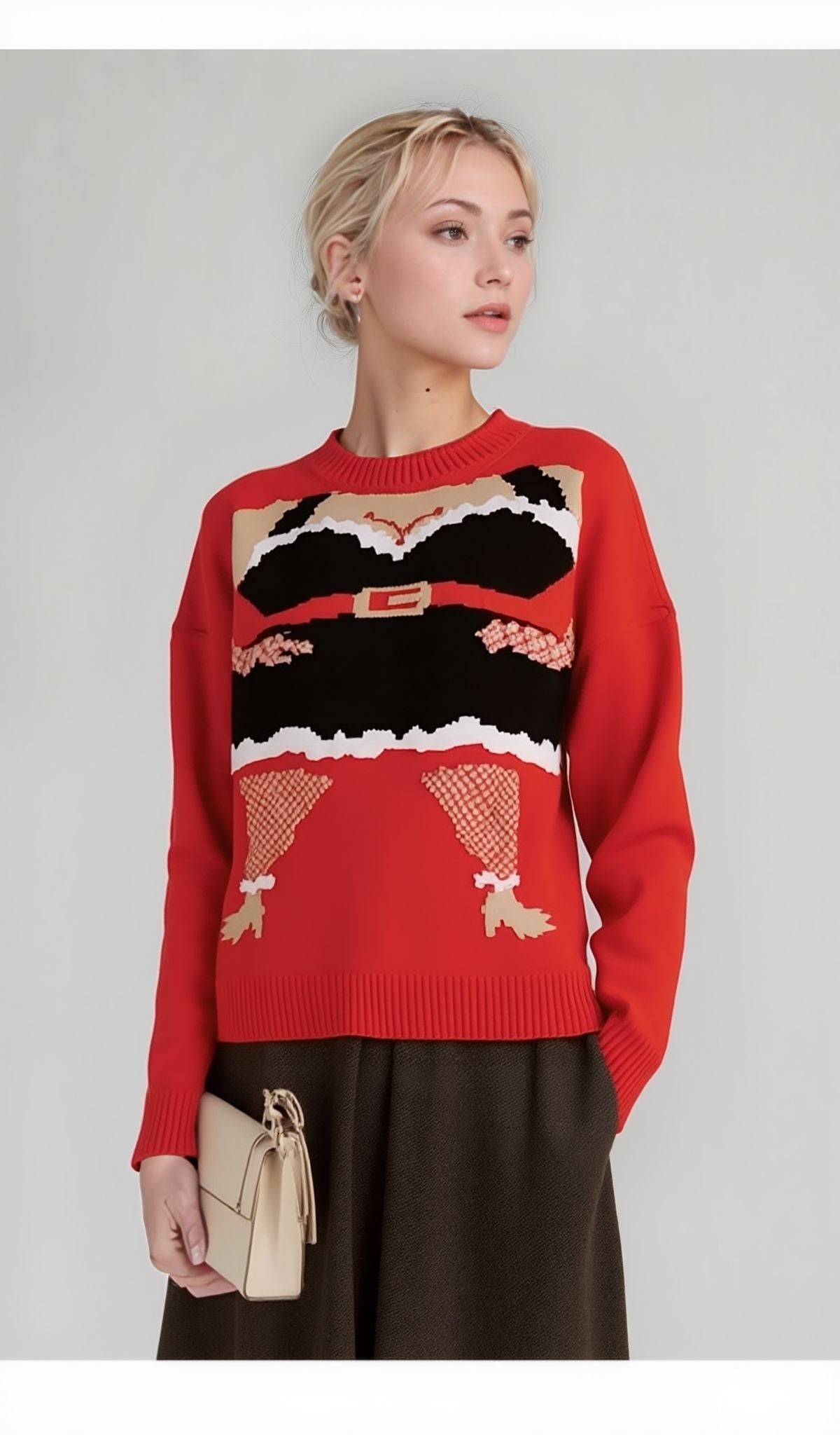Red Santa Dress Novelty Christmas Jumper