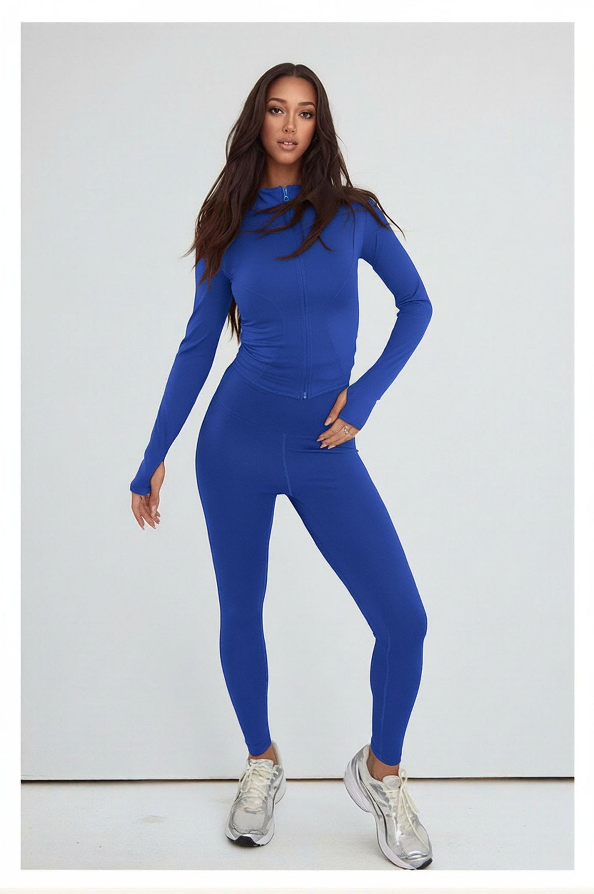 Royal Blue Contour Sculpt Leggings and Sports Jacket Co-Ord