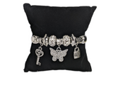 Silver Butterfly Locket Multi Charm Bracelet