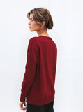 Elegant Red Cable Knit Cardigan Sweater