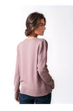 Pink Cable Knit Cardigan with Pockets - Women's Button Down Sweater