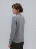 Elegant Grey Blue Cable Knit Cardigan - Women's Classic Style