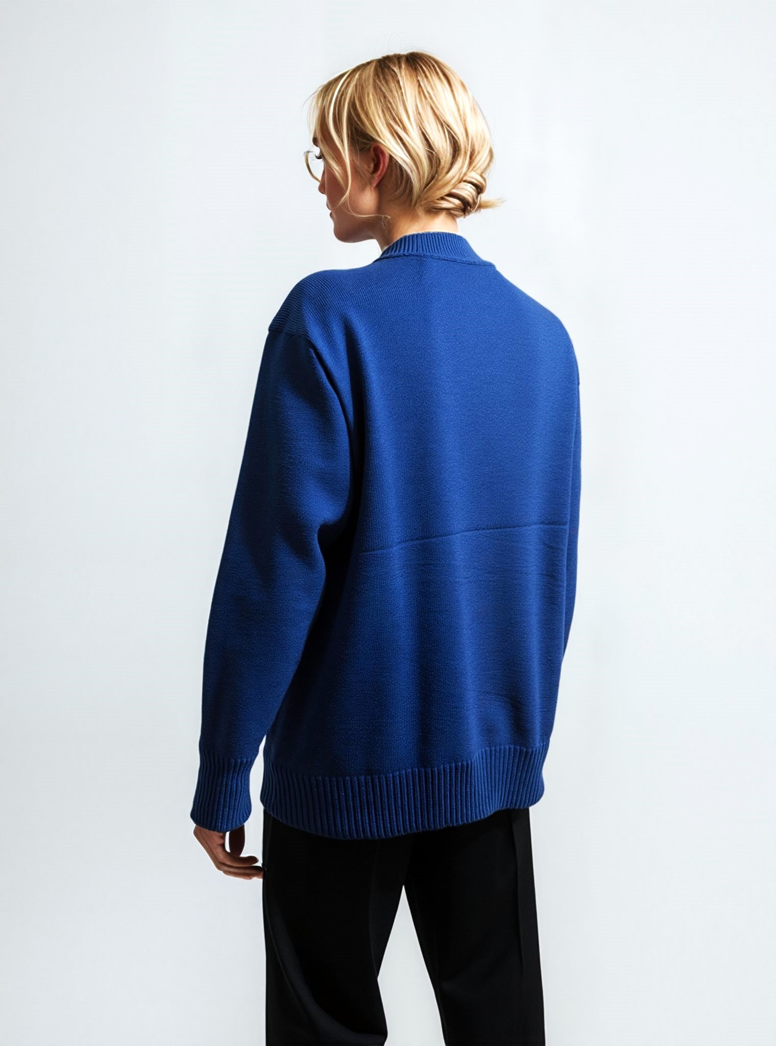 Women's Classic Button-Down Cardigan Sweater - Royal Blue