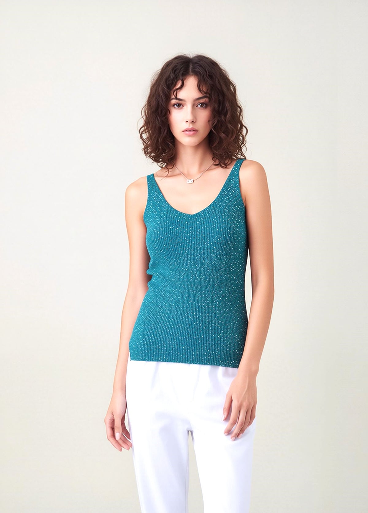 Teal Knit Vest Top