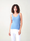 Blue Knit Vest Top