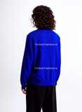 Royal Blue Round Neck Diamond Design Jumper