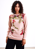 Pink Floral Design Soft Touch Jumper