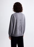 Grey Round Neck Diamond Design Jumper
