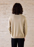Beige Round Neck Diamond Design Jumper