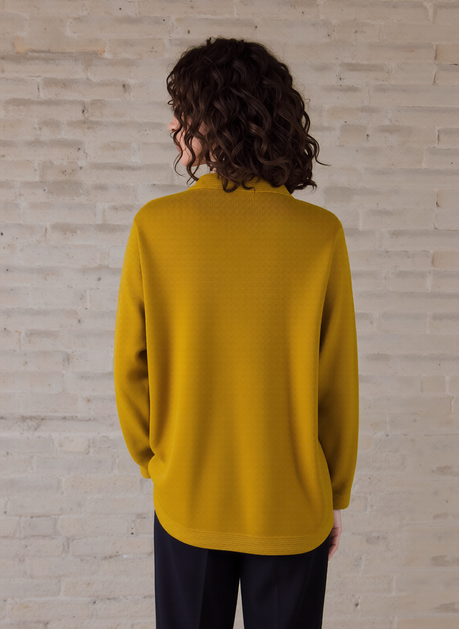 Mustard V-Neck Button Pocket Cardigan
