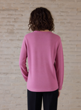 Pink V-Neck Button Pocket Cardigan