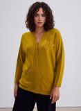 Mustard V-Neck Button Pocket Cardigan