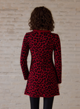 Red Leopard Pattern Swing Jumper Dress