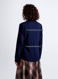 Navy V-Neck Button Pocket Cardigan