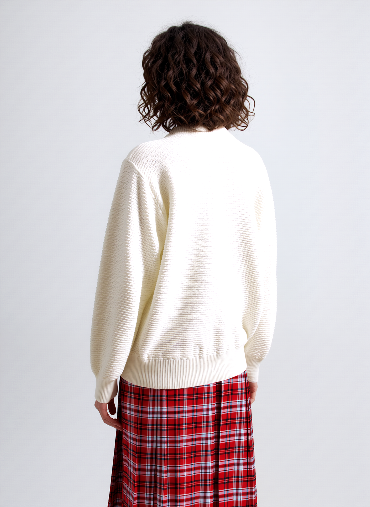 Cream Round Neck Cardigan