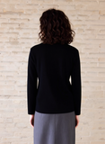 Black V-Neck Button Two Pocket Cardigan