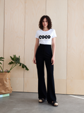 Black Ribbed Elasticated Trouser
