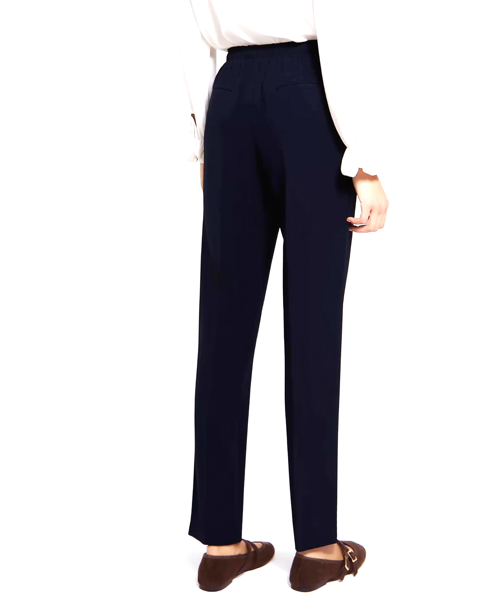 Navy Elasticated Waist Soft Touch Trouser