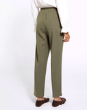 Sage Green Elasticated Waist Pocket Trouser