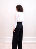 Black Wide Leg Trousers with Elastic Waist