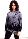 Navy Floral Pattern Soft Touch Top