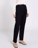 Black Denim Elastic Waist Pocket Jeans with Stretch