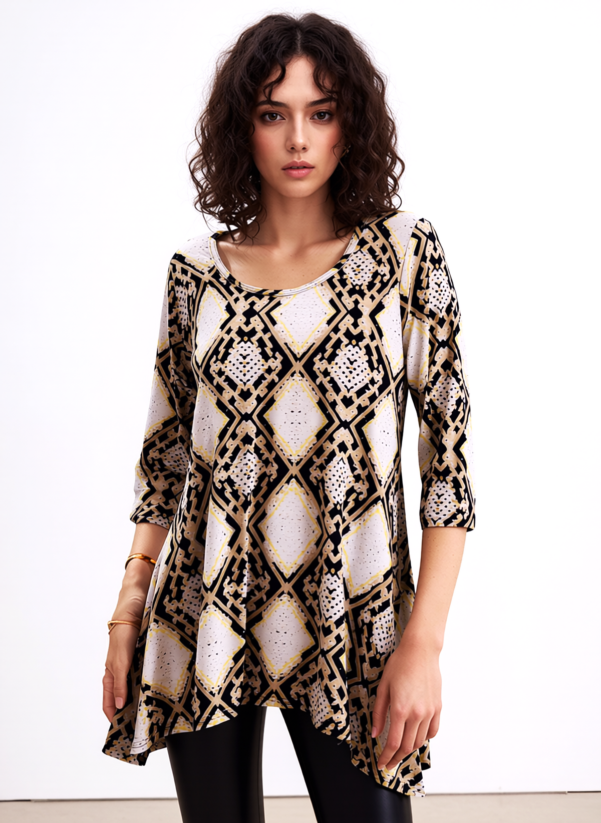 Beige Pattern Top