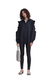 Black Ruffled Long Sleeve Button-Down Blouse - Chic & Trendy Women's Oversized Shirt Top