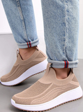 Pink Comfortable Slip On Knit Trainers