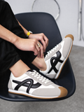 White Retro Gum Sole Casual Trainers