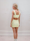 Yellow Heart Buckle Slinky & Mini Skirt Co-ord
