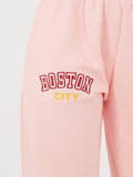 Peach Boston Embroidered Fleece Jogger