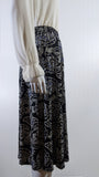 Blue & White Floral Pattern Elasticated Skirt