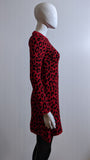 Red Leopard Pattern Swing Jumper Dress