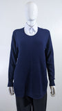 Navy Ribbed Soft Touch Jumper with Shirt Collar
