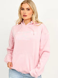 Pink Embroidered East Hampton Oversized Hoodie