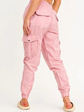 Pink Lightweight Combat Cargo Pants Trousers