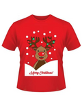 Red Reindeer Merry Christmas T-Shirt