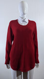 Red Ribbed Soft Touch Jumper with Shirt Collar