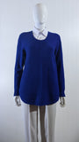 Royal Blue Ribbed Soft Touch Jumper with Shirt Collar