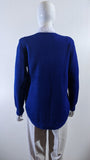 Royal Blue Ribbed Soft Touch Jumper with Shirt Collar