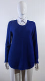Royal Blue Ribbed Soft Touch Jumper with Shirt Collar