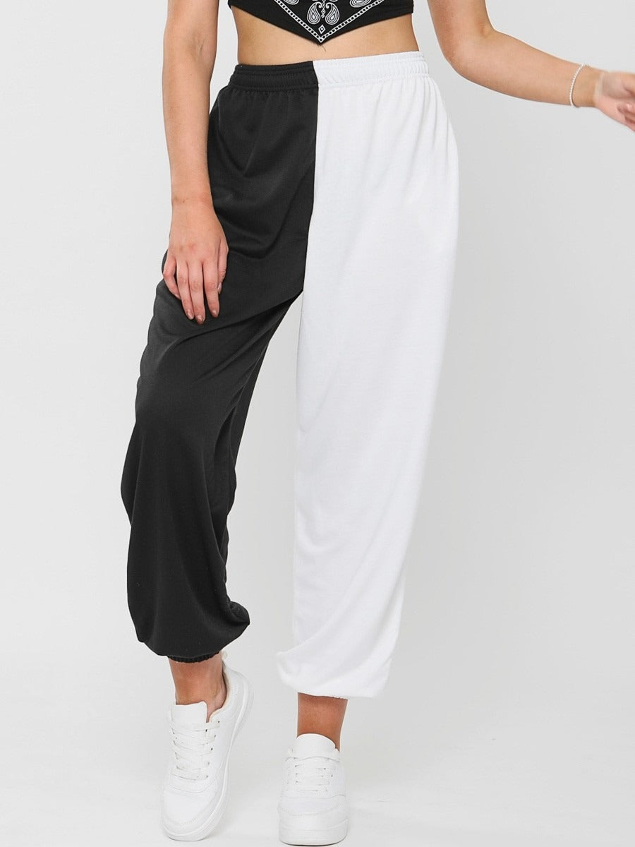 Monochrome Two Tone Oversized Joggers