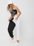 Monochrome Two Tone Oversized Joggers