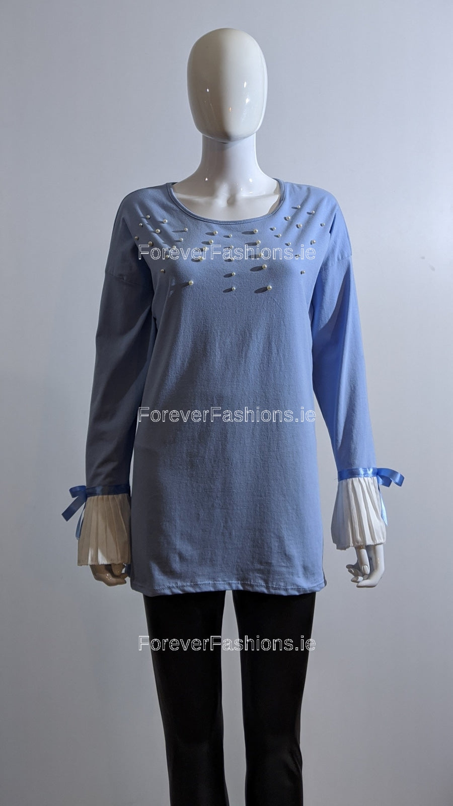 Baby Blue Pearl Design Top
