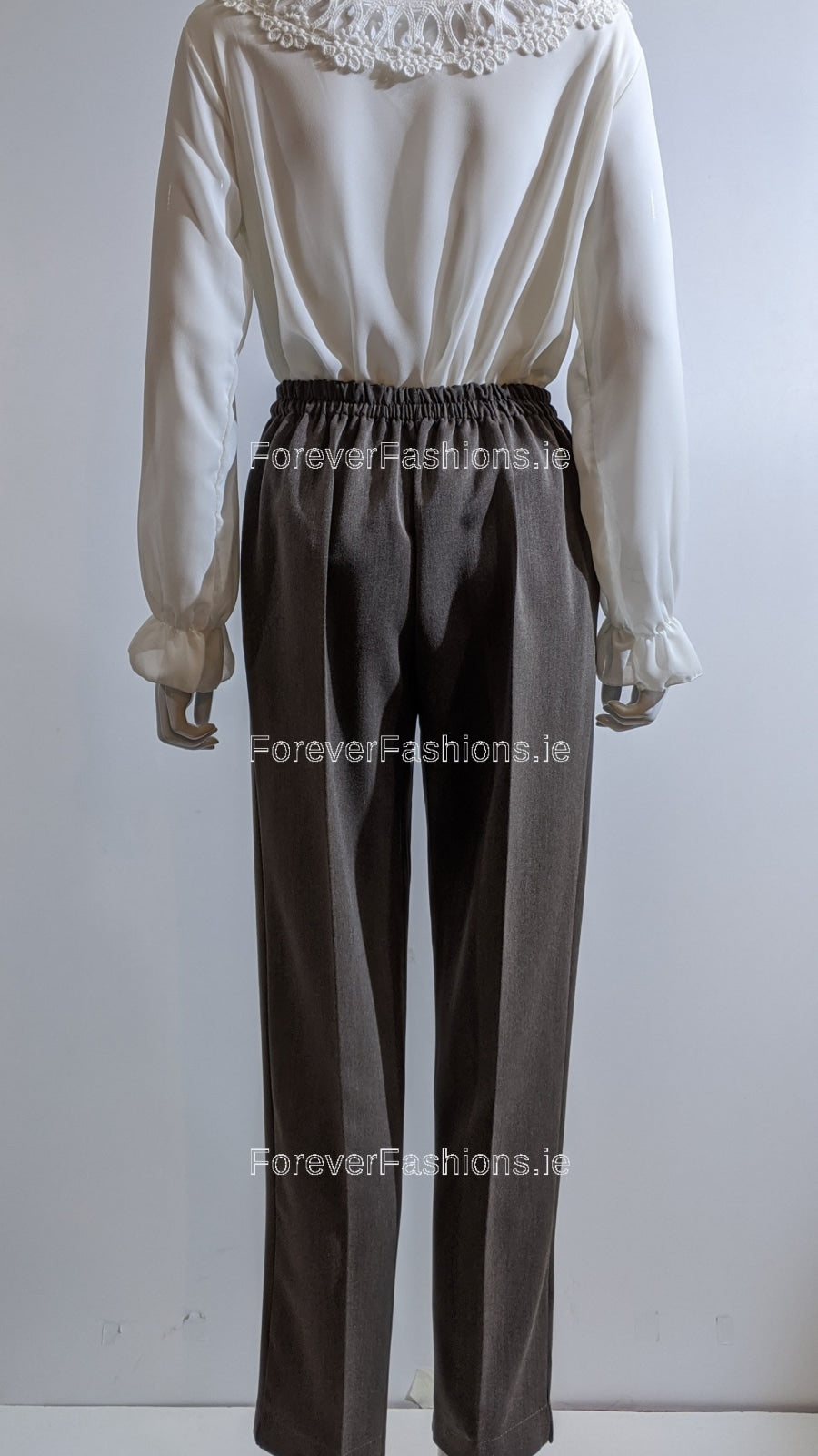 Beige Elasticated Waist Soft Touch Trouser