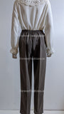 Beige Elasticated Waist Soft Touch Trouser